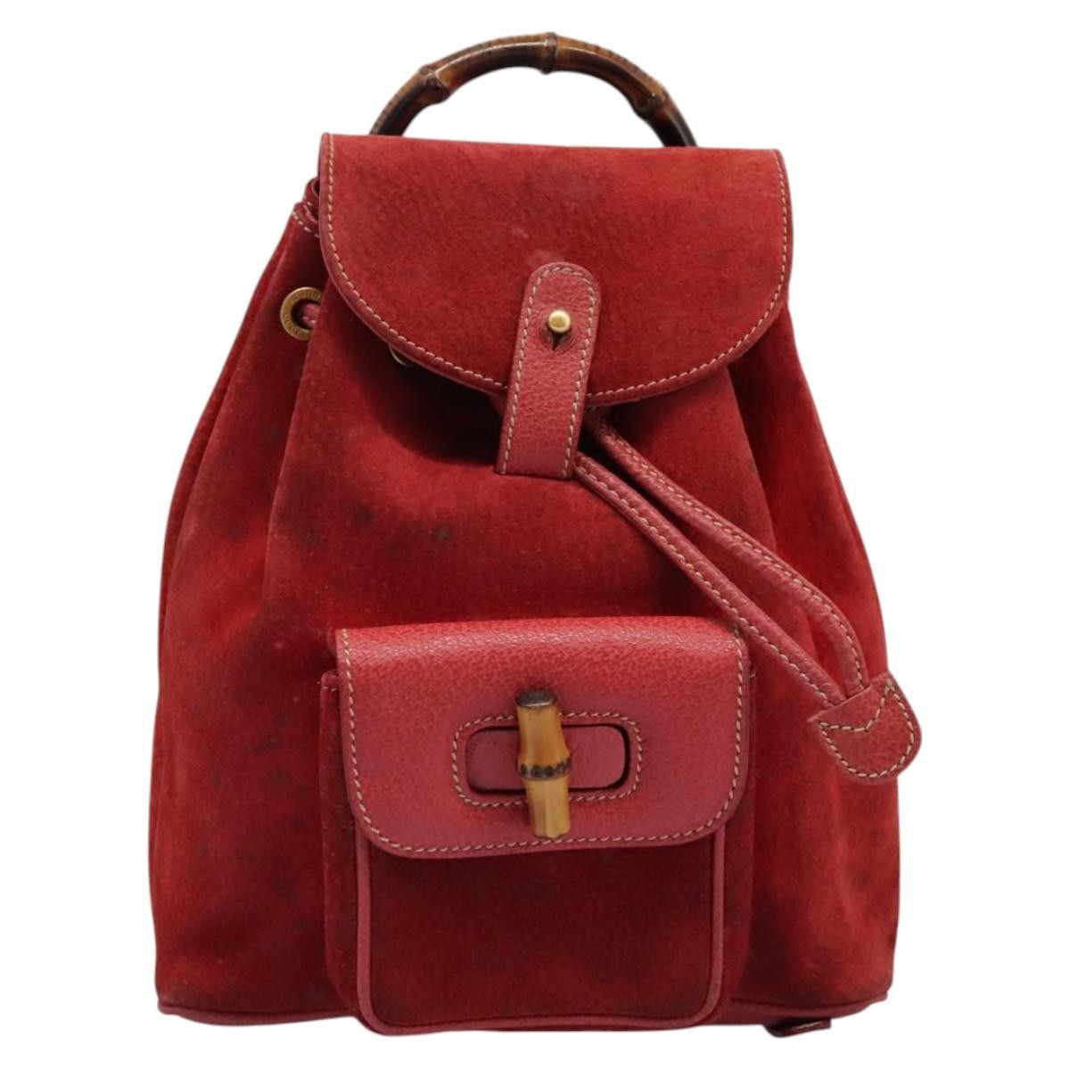 Gucci Gucci bamboo backpack daim mini