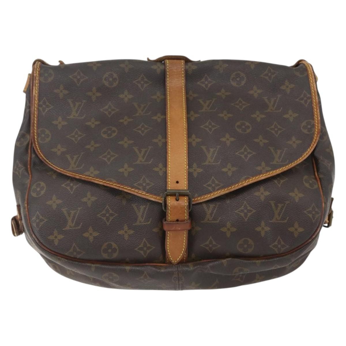 Louis Vuitton Saumur Handbag Monogram Canvas 35