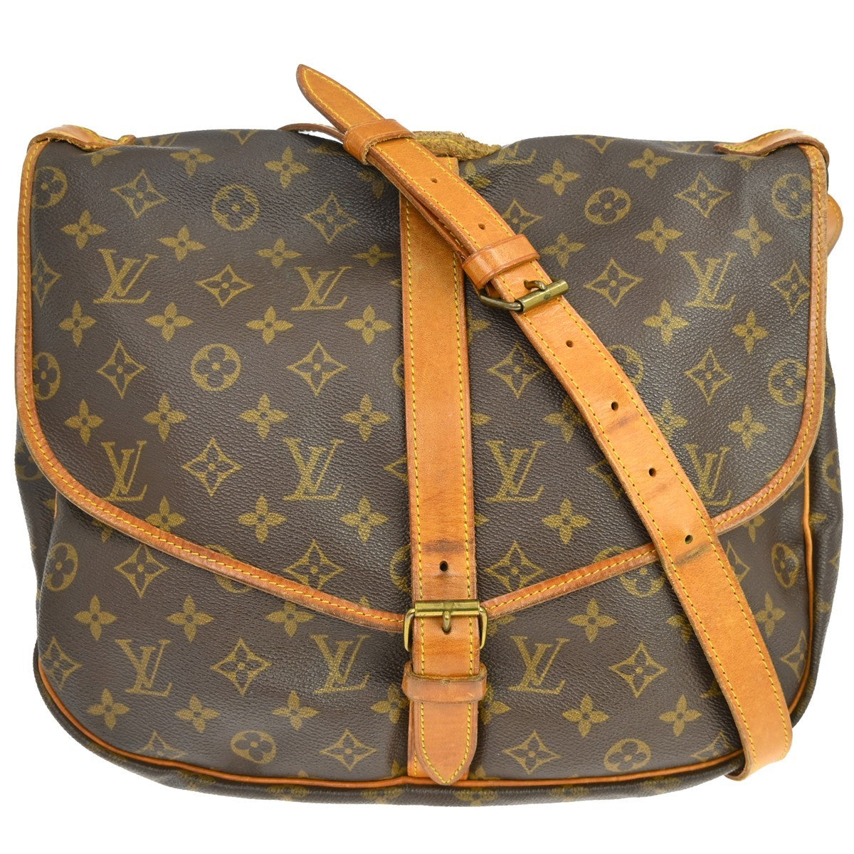 Louis Vuitton Saumur Handbag Monogram Canvas 35
