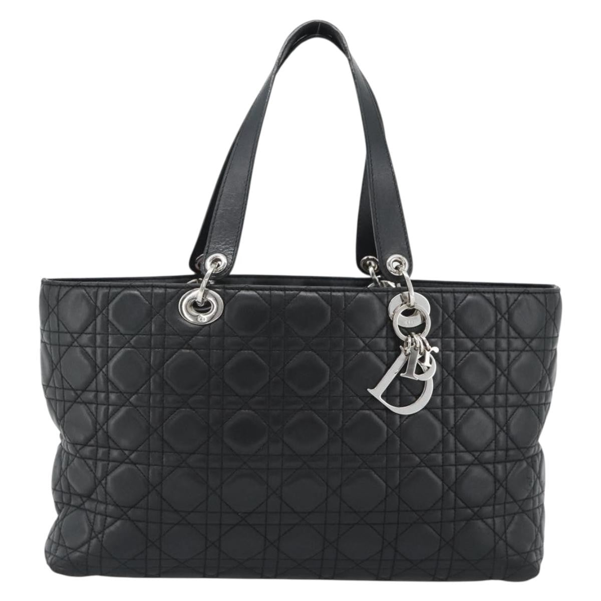 Christian Dior Vintage Lady Dior Tote Cannage Quilt Lambskin Large