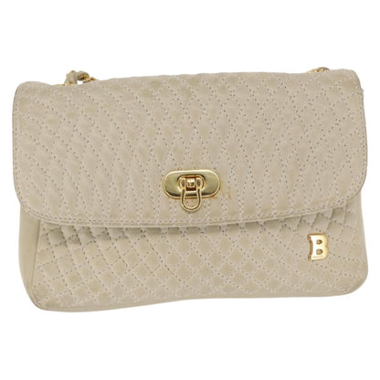 Bally Vintage Chain Shoulder Bag Quilted Leather Product Image