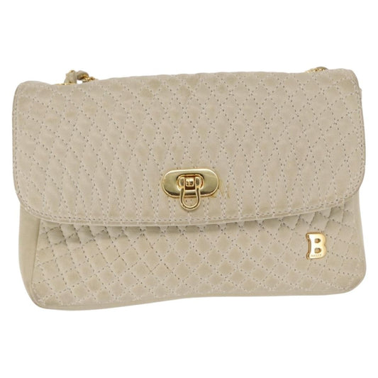 Bally Vintage Chain Shoulder Bag Quilted Leather Product Image