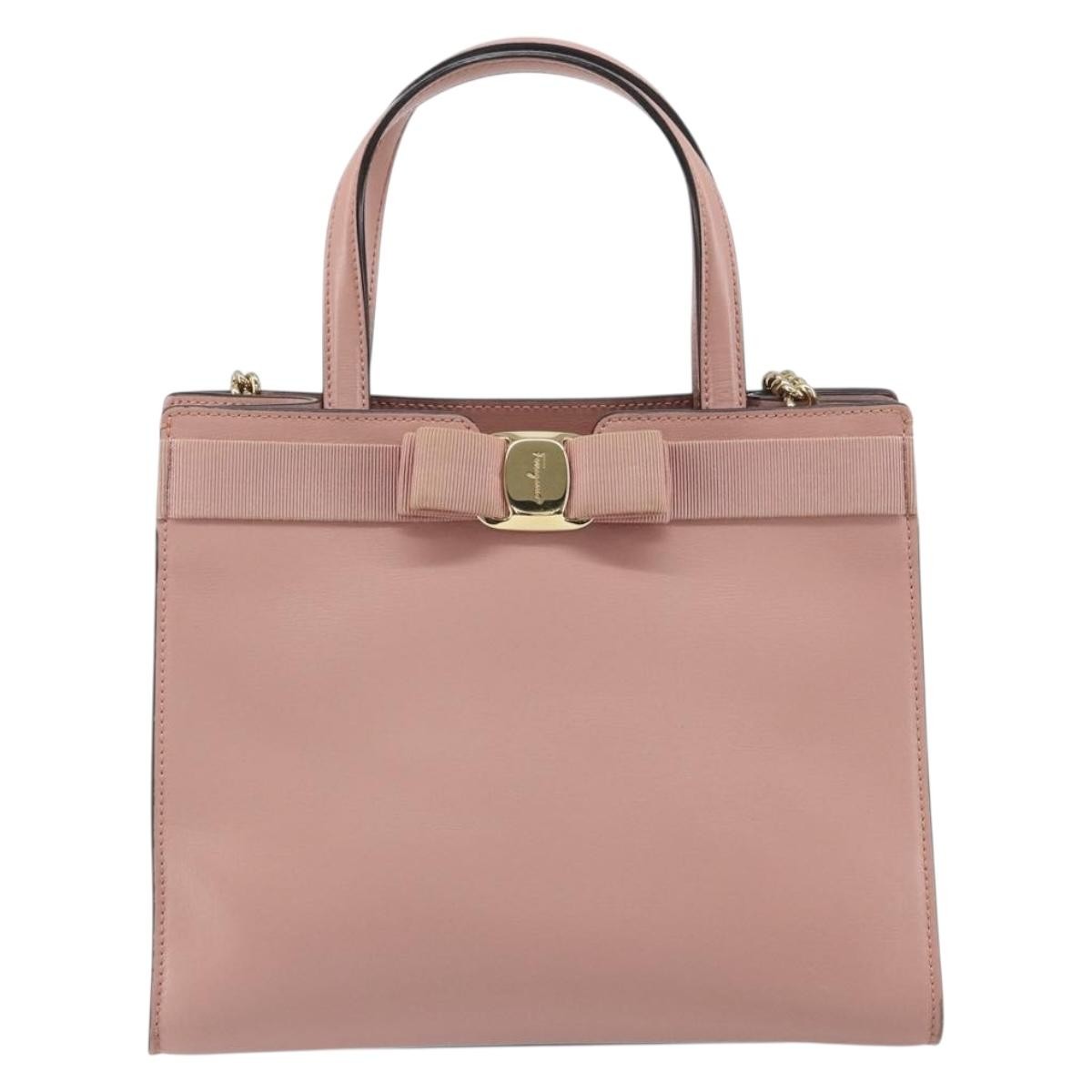 Salvatore Ferragamo Vara Bow Top Handle Convertible Tote Leather Medium