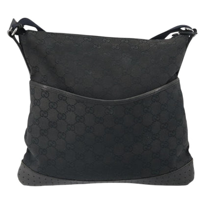 Gucci Zip Messenger Bag GG Canvas with Perforated Leather Medium