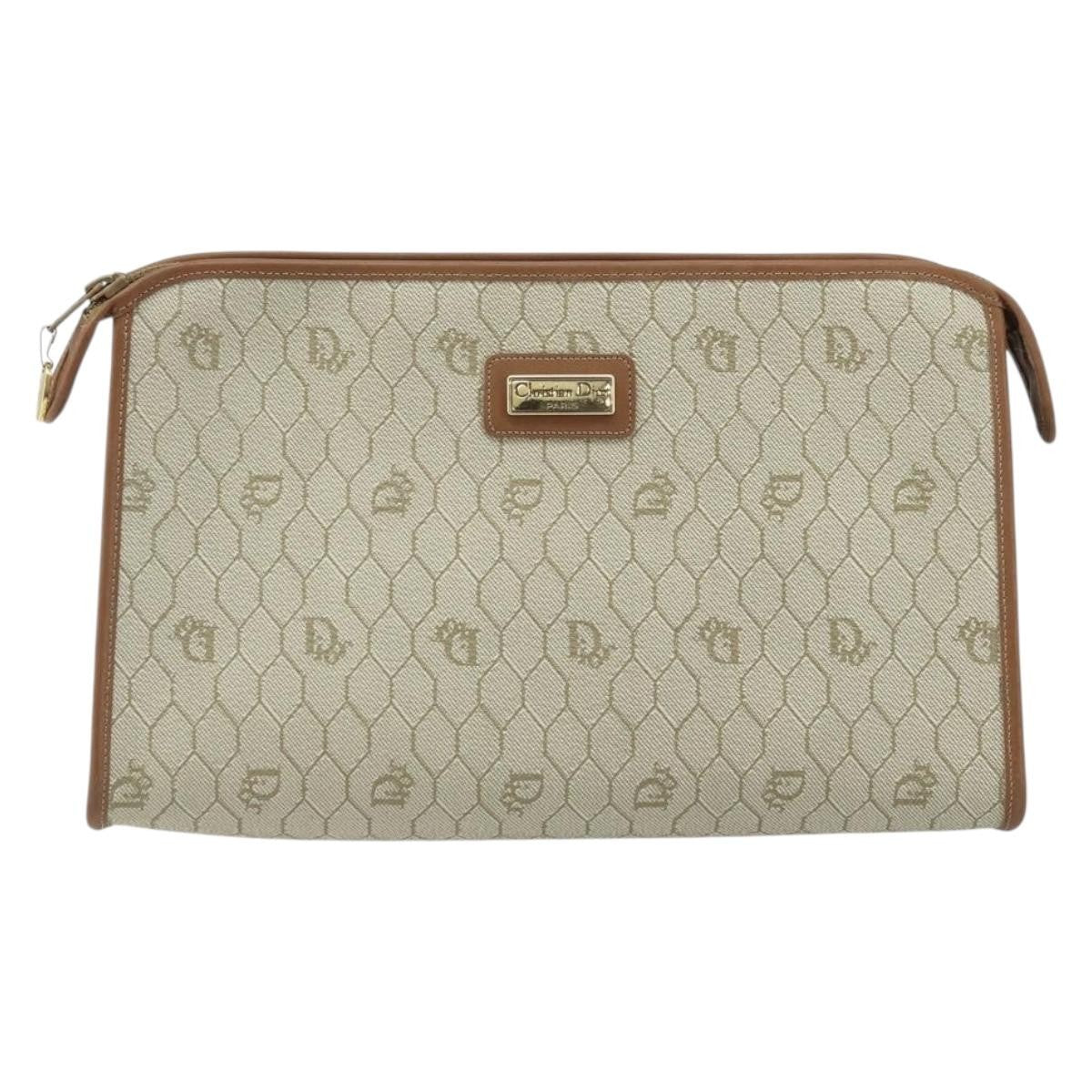 Christian Dior Vintage Honeycomb Zip Canvas and Leather Product Image