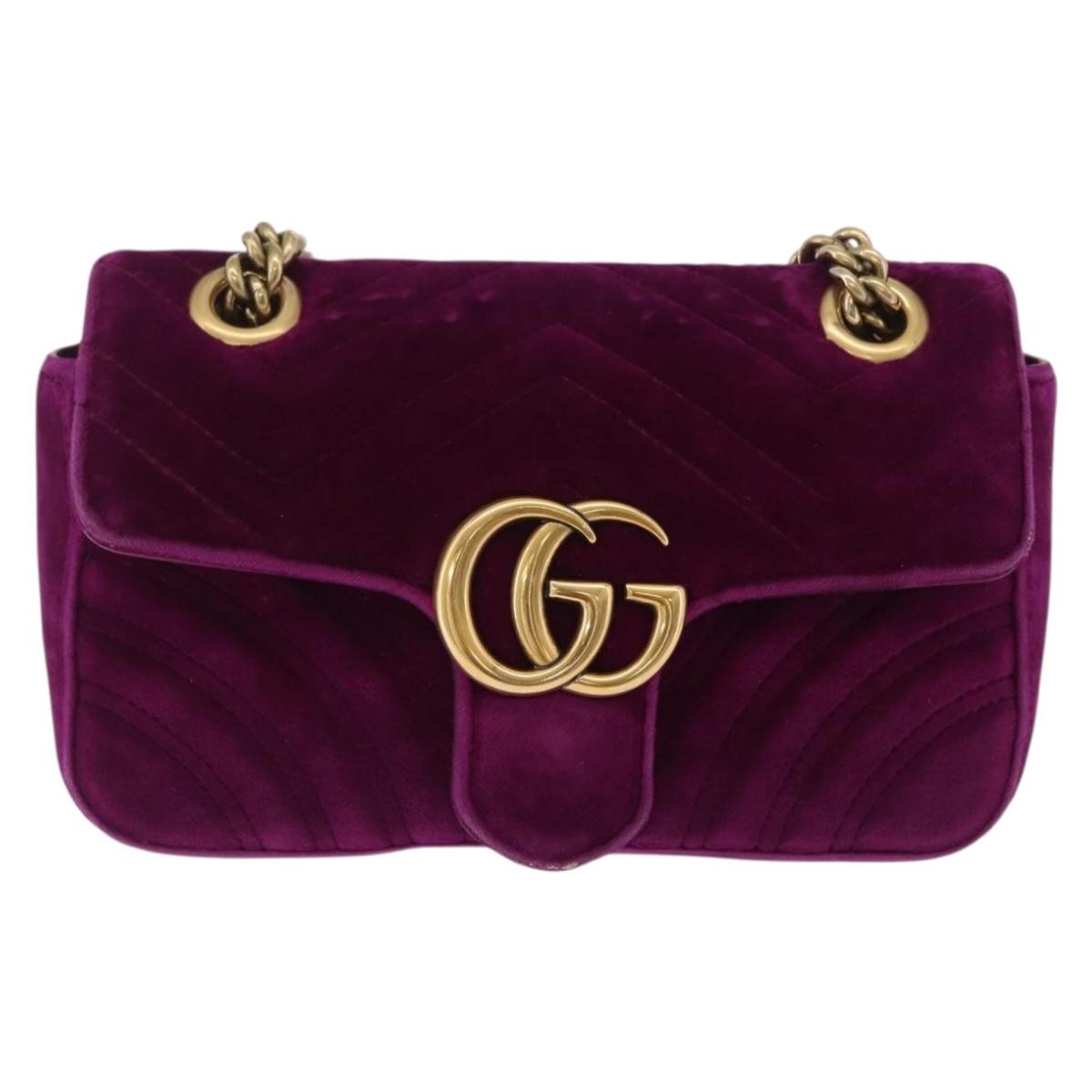 Gucci GG Marmont Matelassé Velvet Small