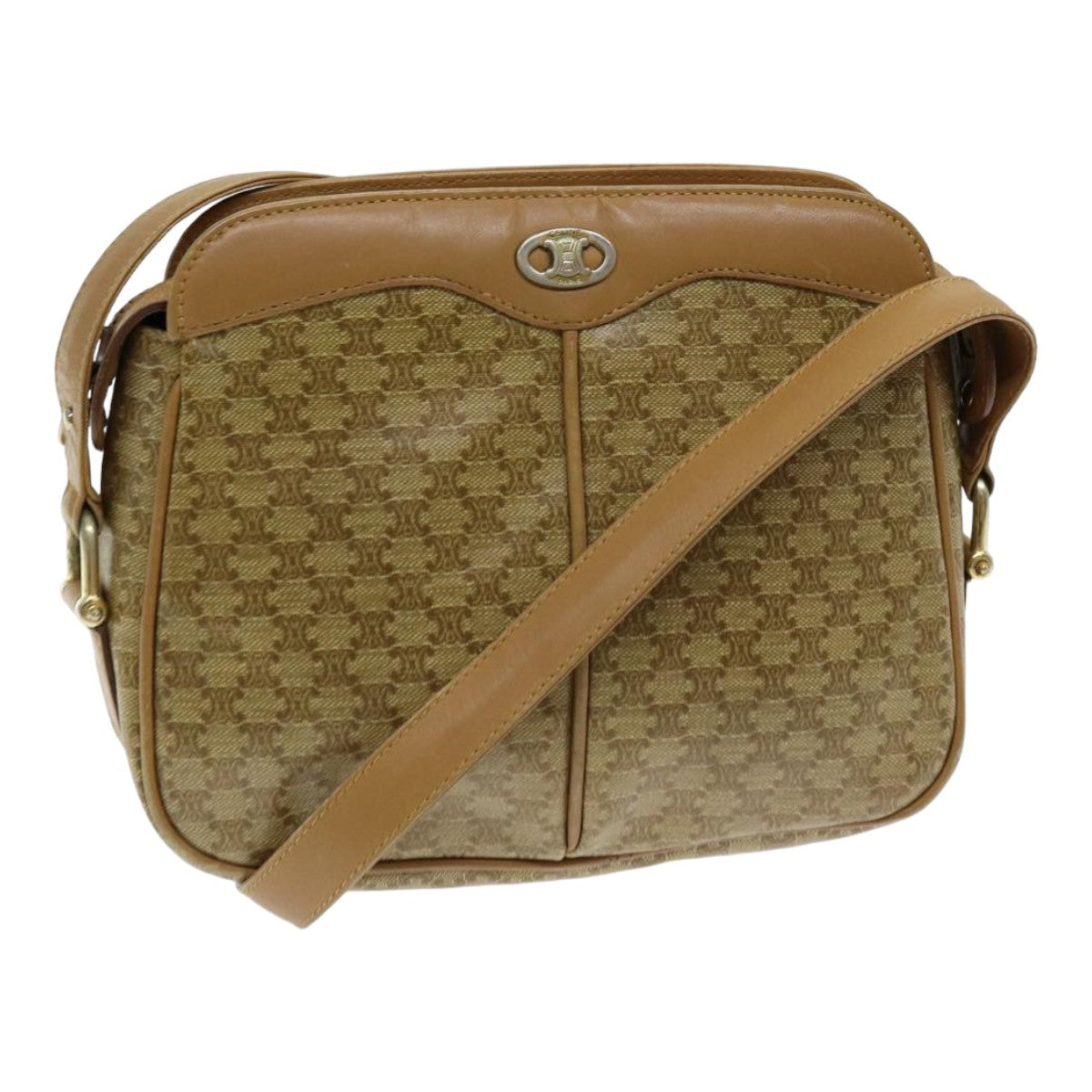 Celine Vintage Macadam Shoulder Bag Canvas and Leather Product Image