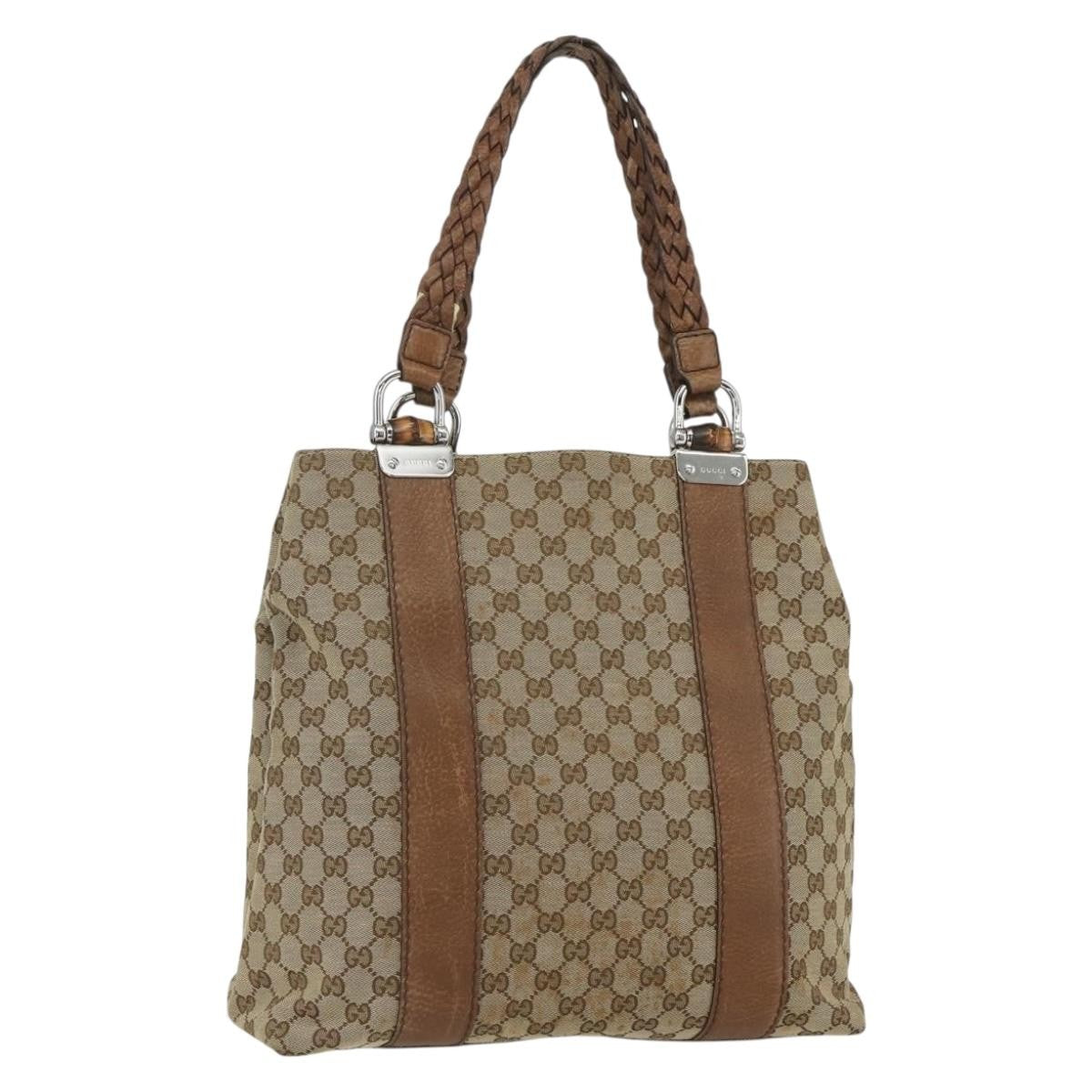 Gucci Bamboo Bar Tote GG Canvas Large