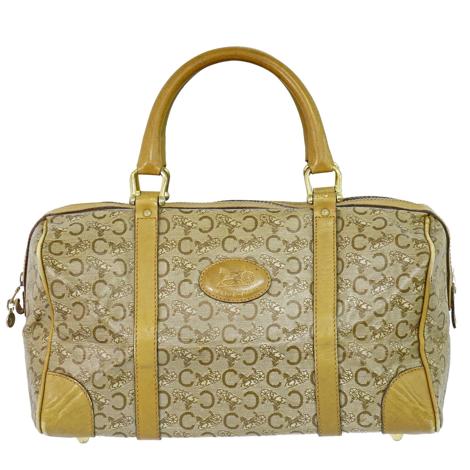 Celine Vintage Duffle Bag Canvas and Leather Product Image