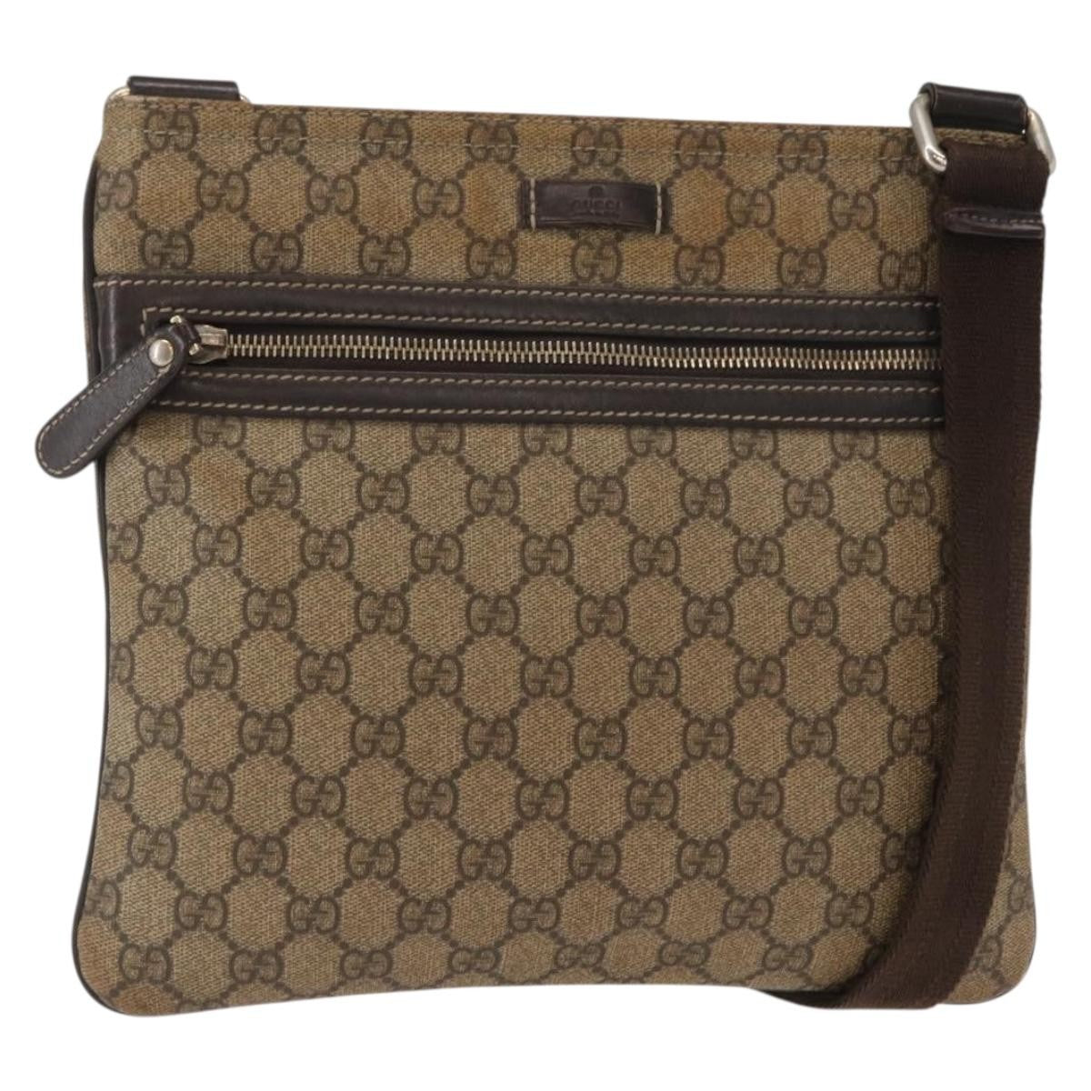 Gucci Flat Messenger Bag GG Coated Canvas Medium