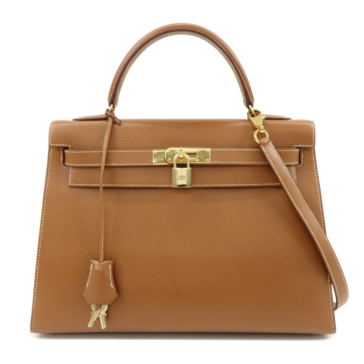 Hermes Kelly Brown Courchevel with Gold Hardware 32