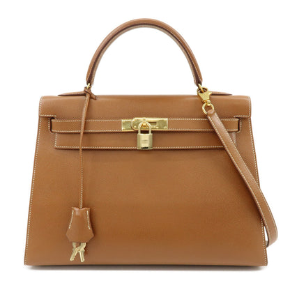 Hermes Kelly Brown Courchevel with Gold Hardware 32