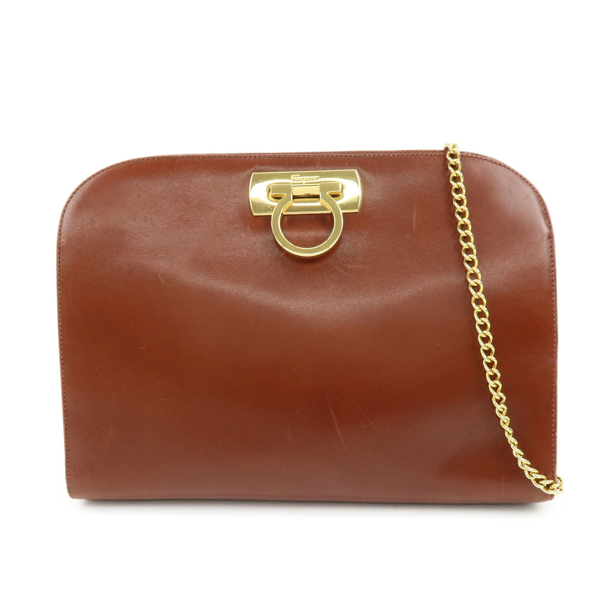 Salvatore Ferragamo Vintage Gancini Chain Leather Small