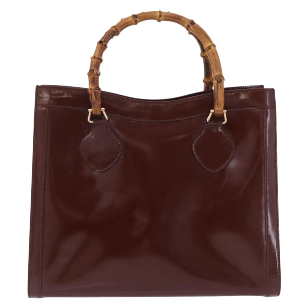 Gucci Diana NM Logo Bamboo Handle Tote Patent leather Product Image