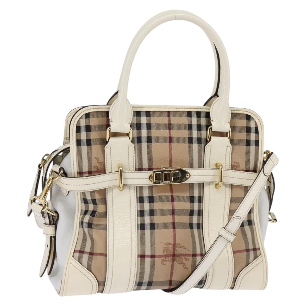 Burberry Minford Satchel Haymarket Coated Canvas Medium