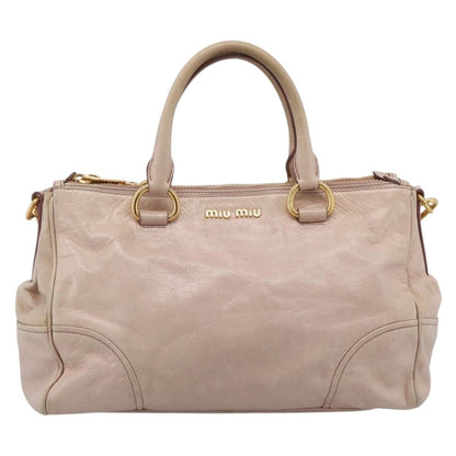 Miu Miu Vitello Lux Ring Satchel Leather Medium