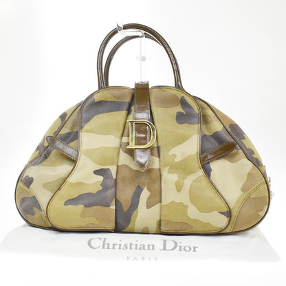 Christian Dior Vintage Saddle Bowler Camouflage Printed Pixelated Leather Medium