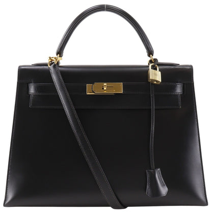 Hermes Kelly Black Box Calf with Gold Hardware 32