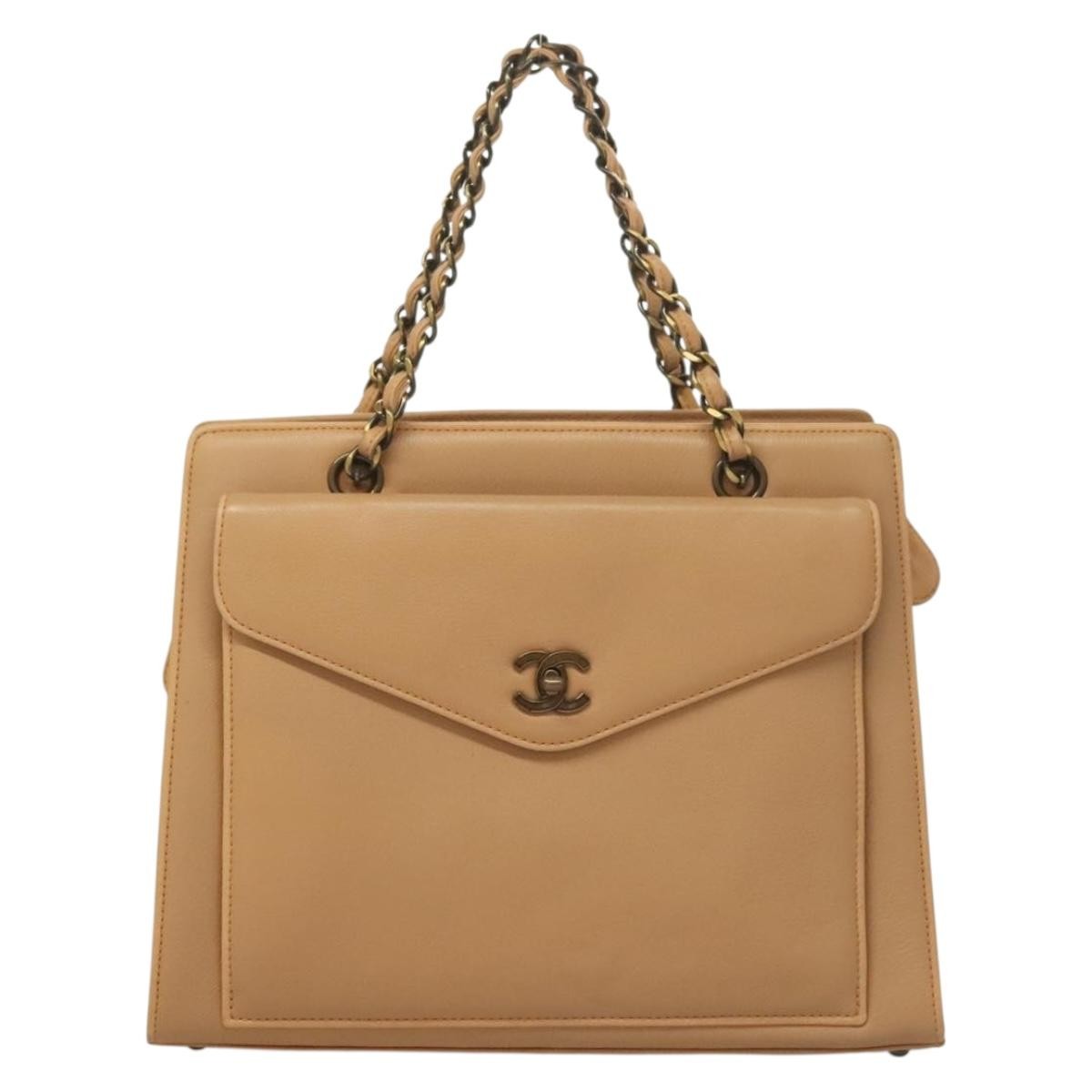 Chanel Vintage Front Pocket Tote Quilted Leather Medium