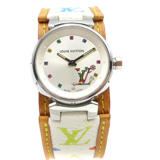 Louis Vuitton Tambour Quartz Watch Stainless Steel and Monogram Multicolor 28