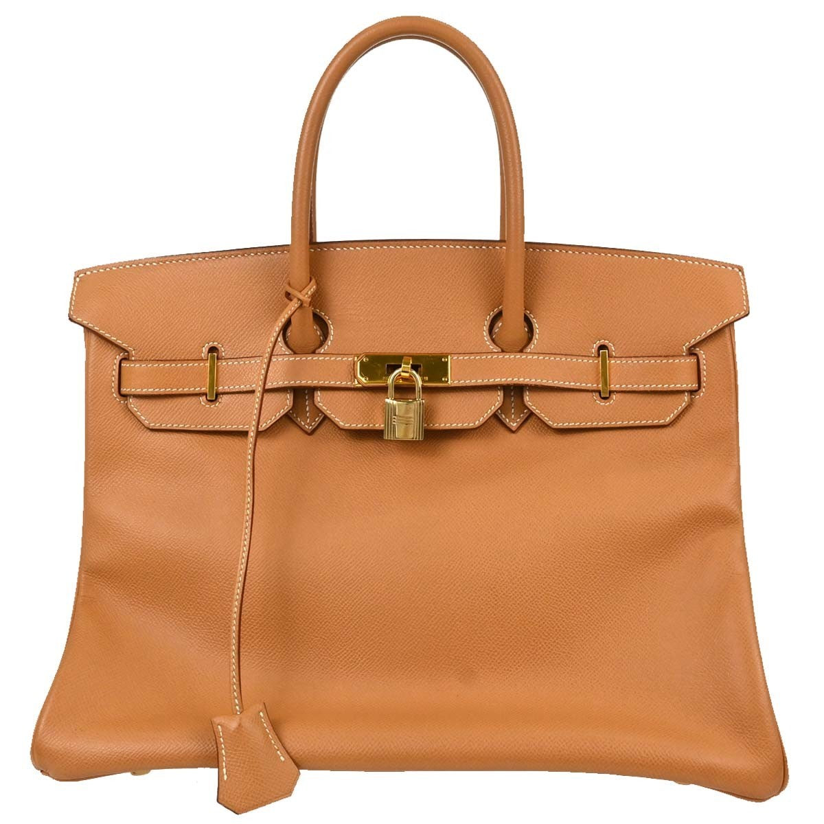 Hermes Birkin Brown Courchevel with Gold Hardware 35