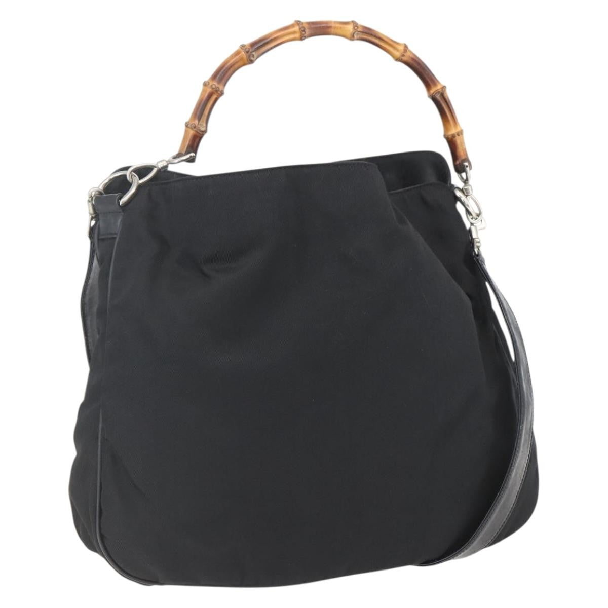 Gucci Vintage Bamboo Nylon and Patent Leather Mini