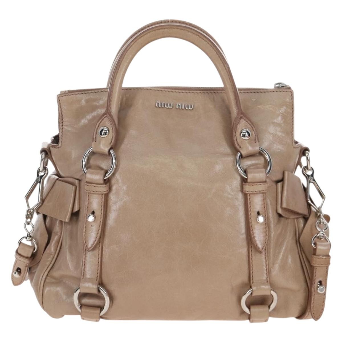 Miu Miu Bow Satchel Cervo Leather Mini
