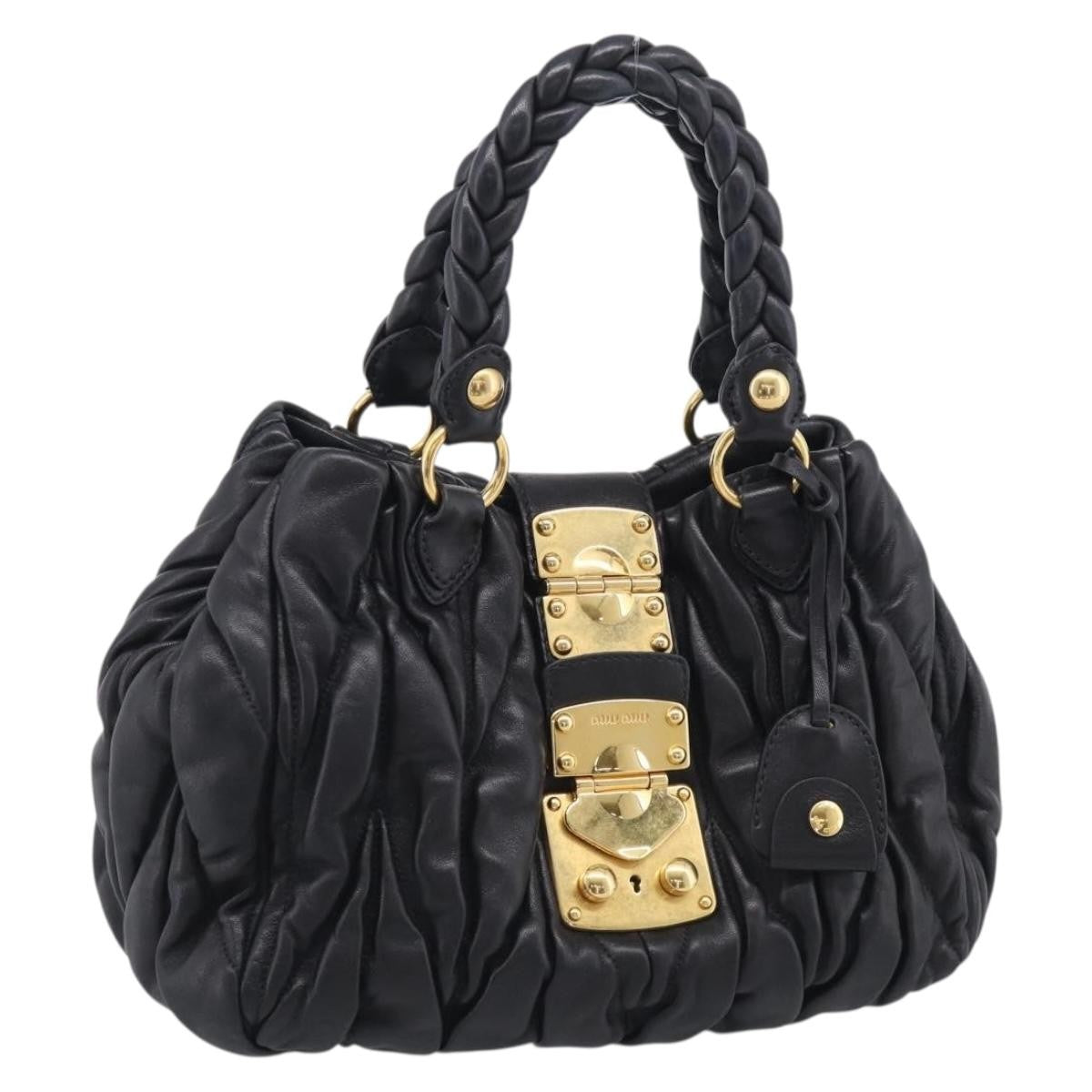 Miu Miu Coffer Convertible Satchel Matelasse Leather Medium