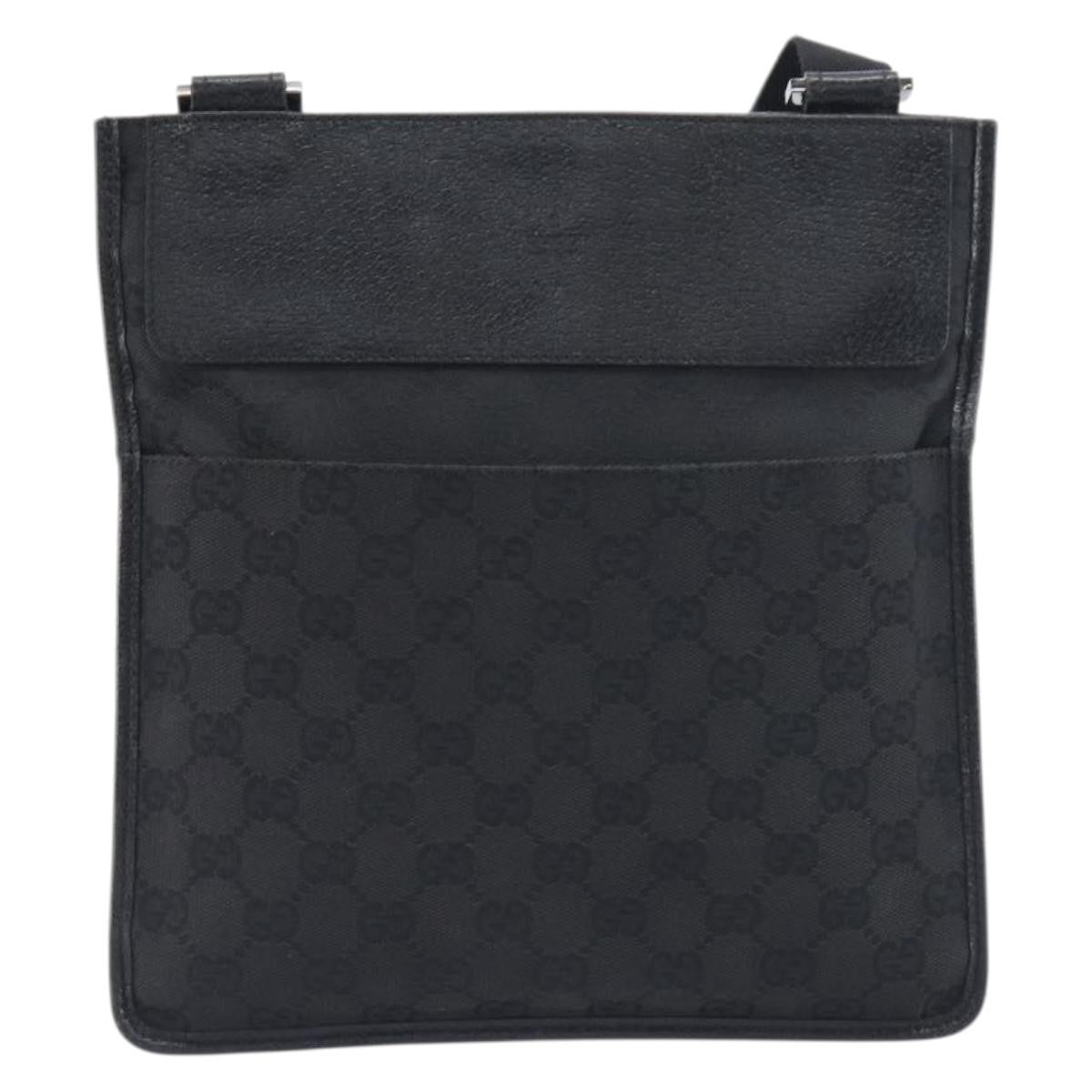 Gucci Vintage Flat Messenger GG Canvas and Leather Small