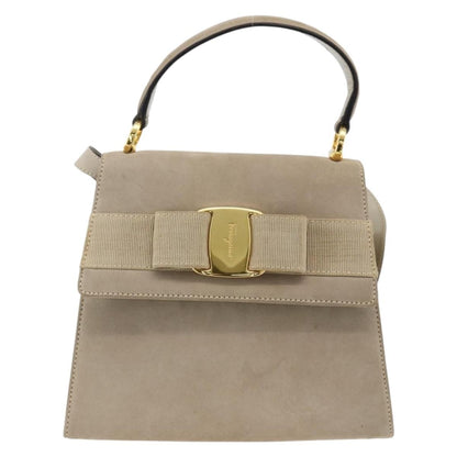 Salvatore Ferragamo Convertible Vara Bow Tote Suede Small
