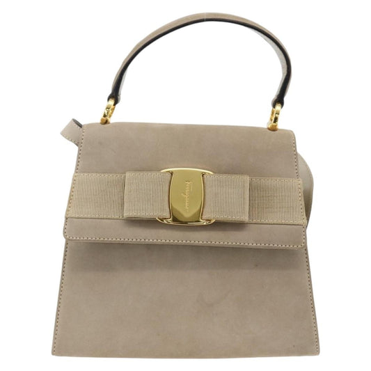 Salvatore Ferragamo Convertible Vara Bow Tote Suede Small