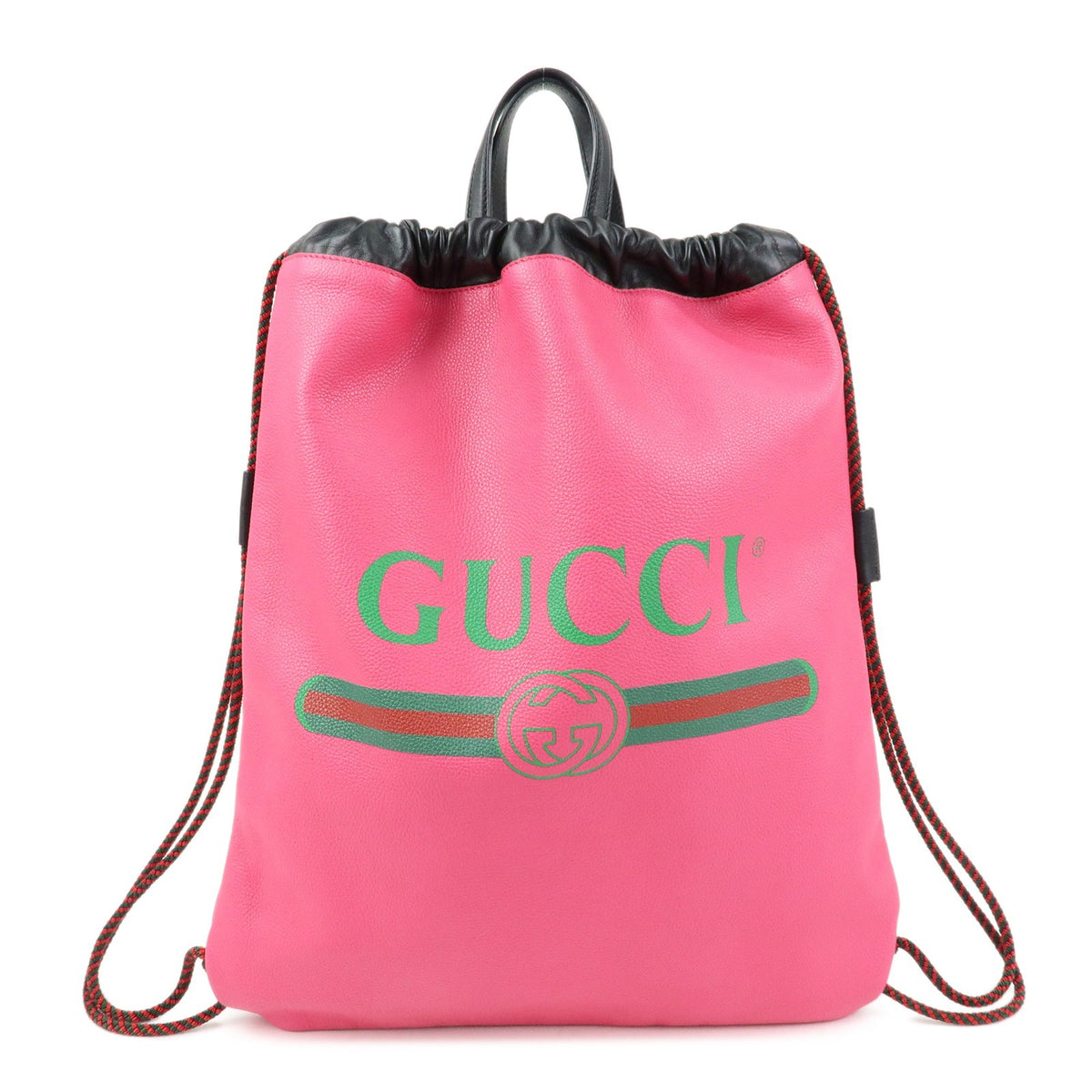 Gucci Logo Drawstring Printed Leather Large