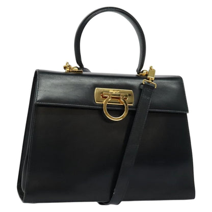 Salvatore Ferragamo Gancini Convertible Top Handle Bag Leather Medium