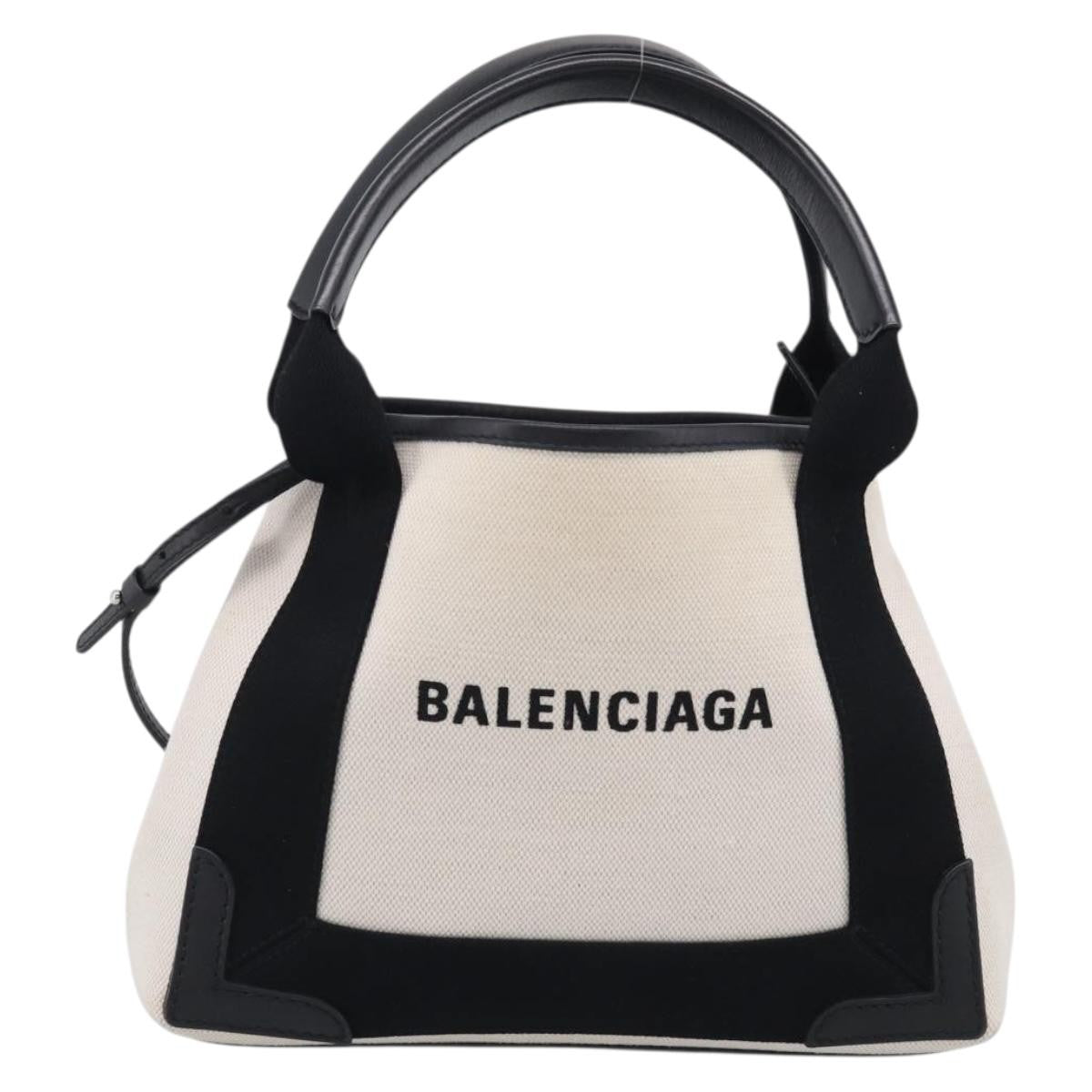 Balenciaga Navy Cabas Canvas with Leather XS
