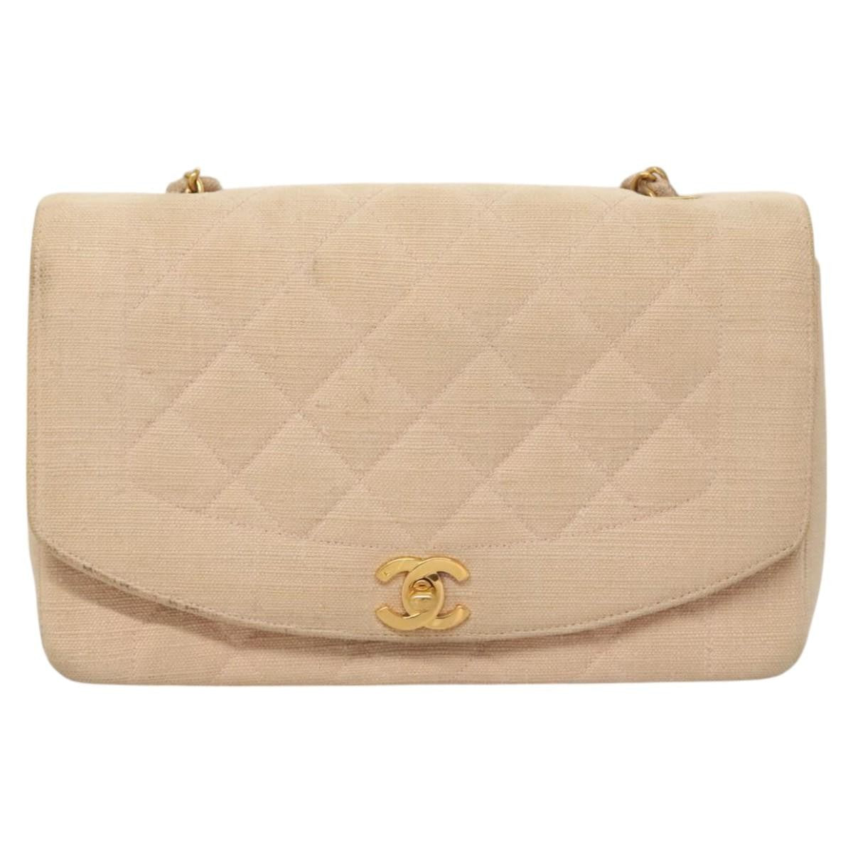 Chanel Vintage Diana Flap Quilted Canvas Small