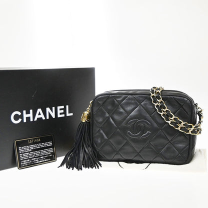 Chanel Vintage Camera Tassel Quilted Leather Mini