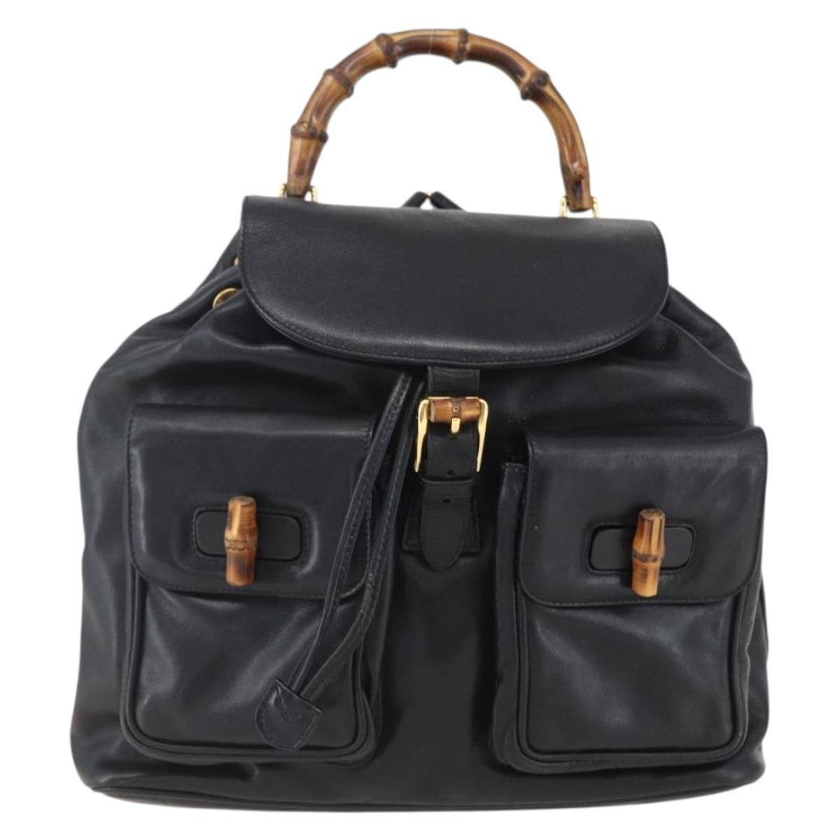 Gucci Vintage Bamboo Backpack Leather Product Image