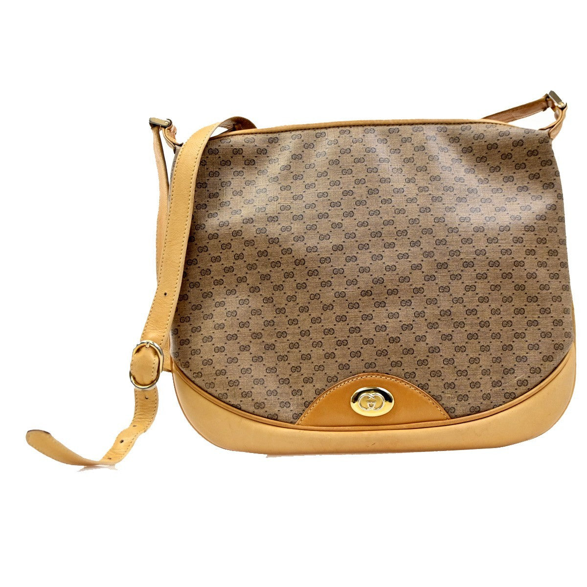 Gucci Vintage Shoulder Bag GG Coated Canvas Medium