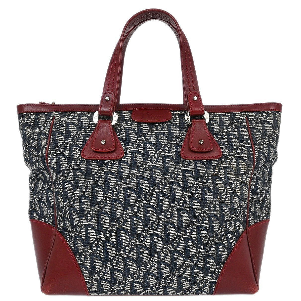 Christian Dior Vintage Trotter Zip Tote Diorissimo Canvas Medium