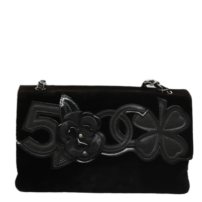 Chanel Camellia No.5 Chain Flap Velvet Large