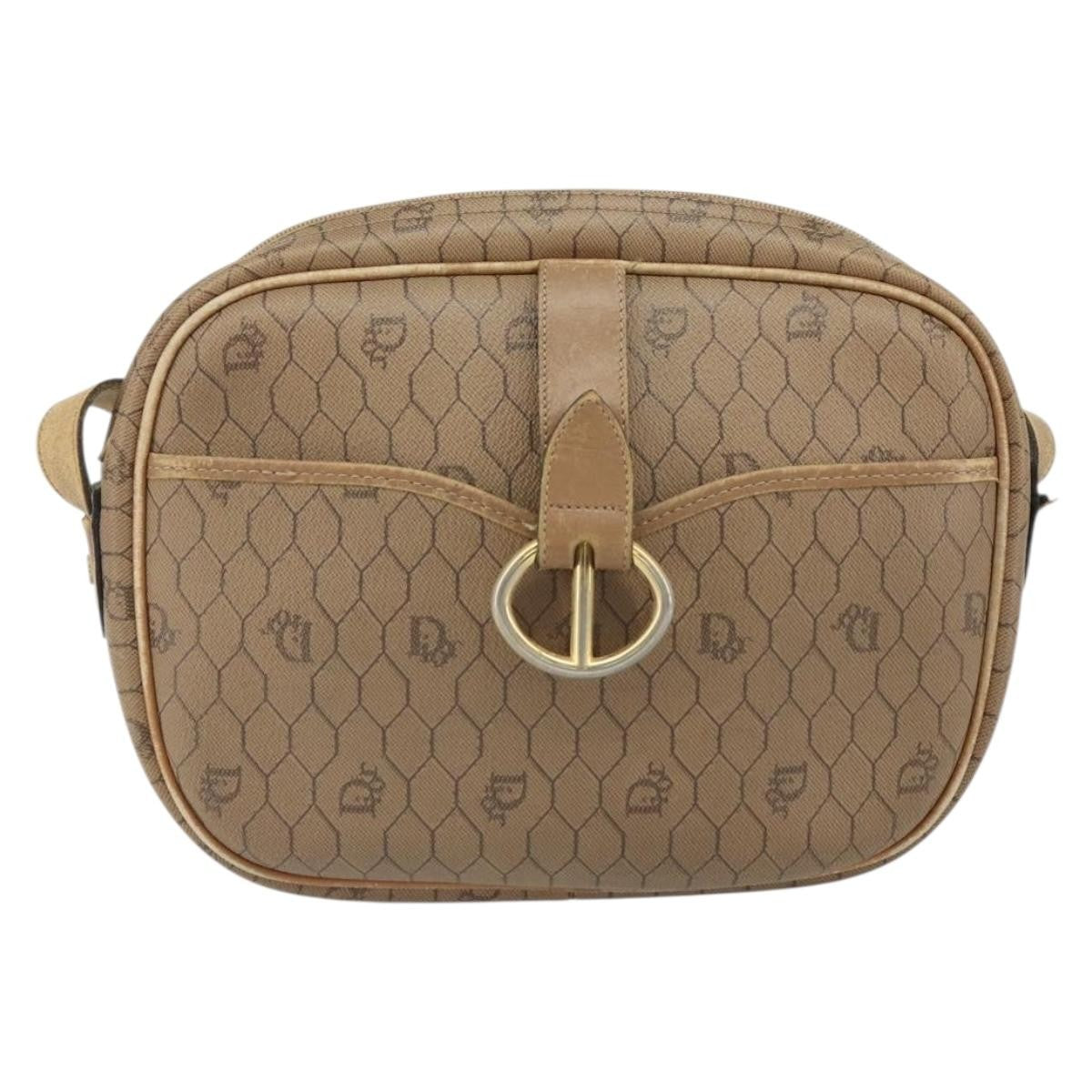 Christian Dior Vintage Honeycomb Shoulder Bag Canvas and Leather Product Image