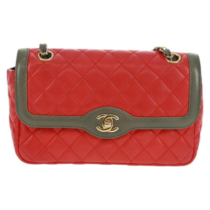 Chanel Two Tone Flap Bag Quilted Lambskin Small
