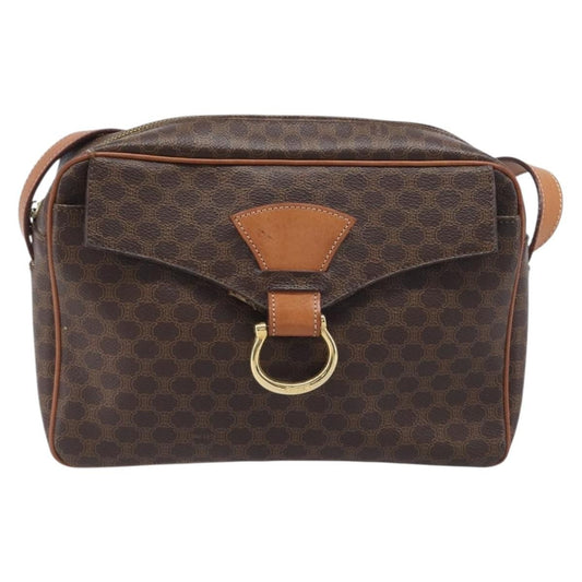 Celine Vintage Macadam Circle Logo Canvas and Leather Product Image