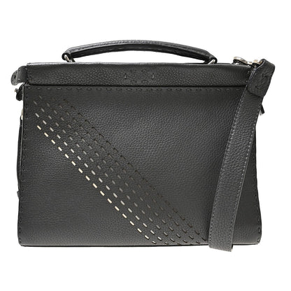 Fendi Peekaboo Fit Leather with Zucca Embossed Leather Regular
