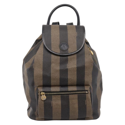 Fendi Vintage Pequin Logo Coated Canvas Small