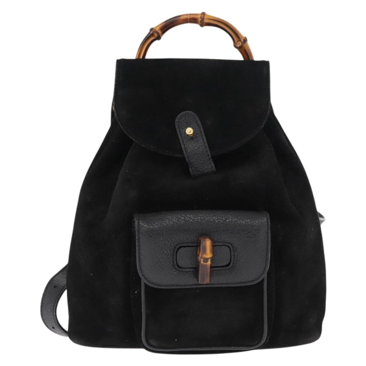 Gucci Vintage Bamboo Backpack Suede Mini
