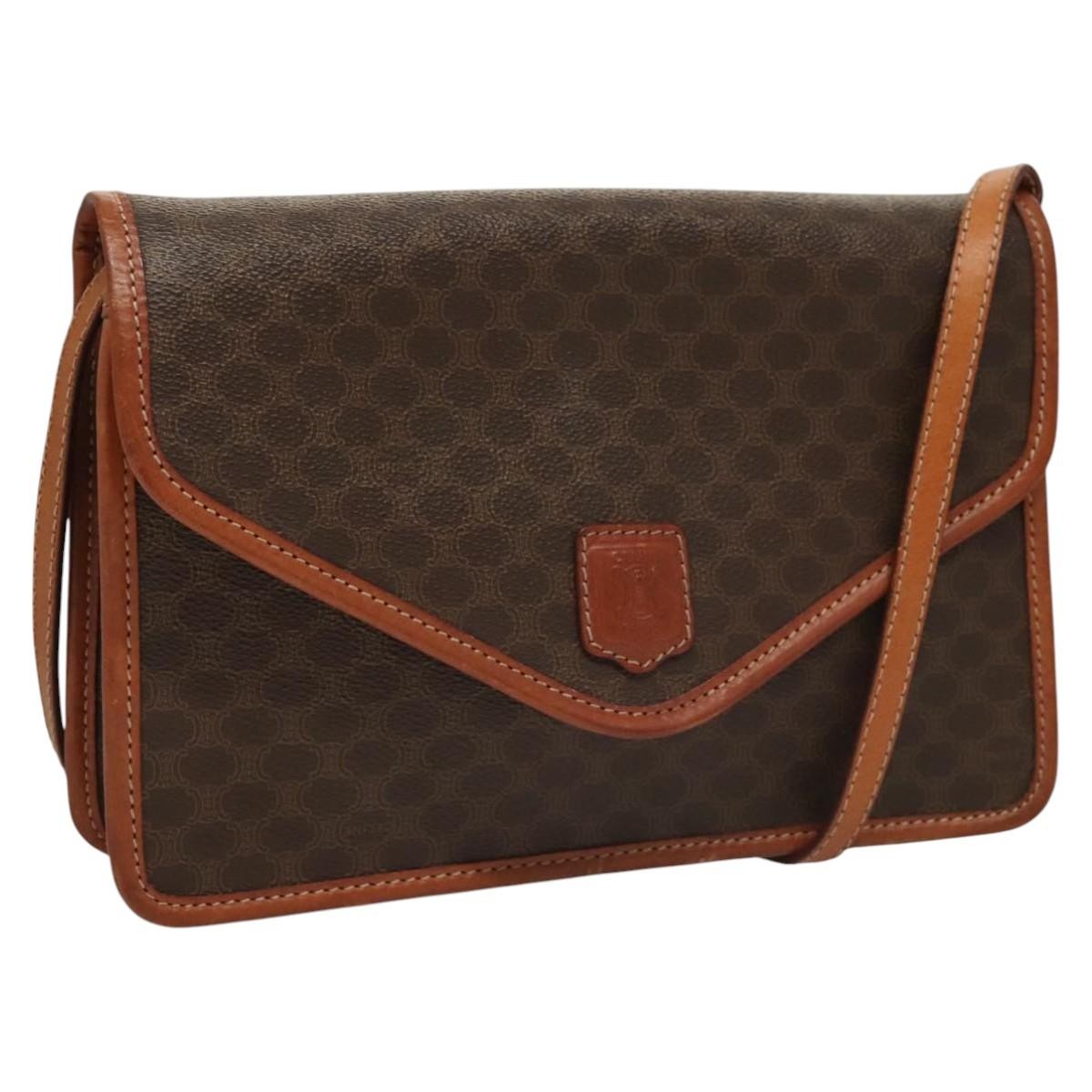 Celine Vintage Macadam Shoulder Bag Canvas and Leather Product Image
