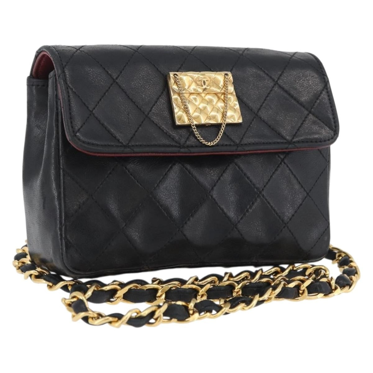 Chanel Vintage Square CC Flap Bag Quilted Lambskin Medium