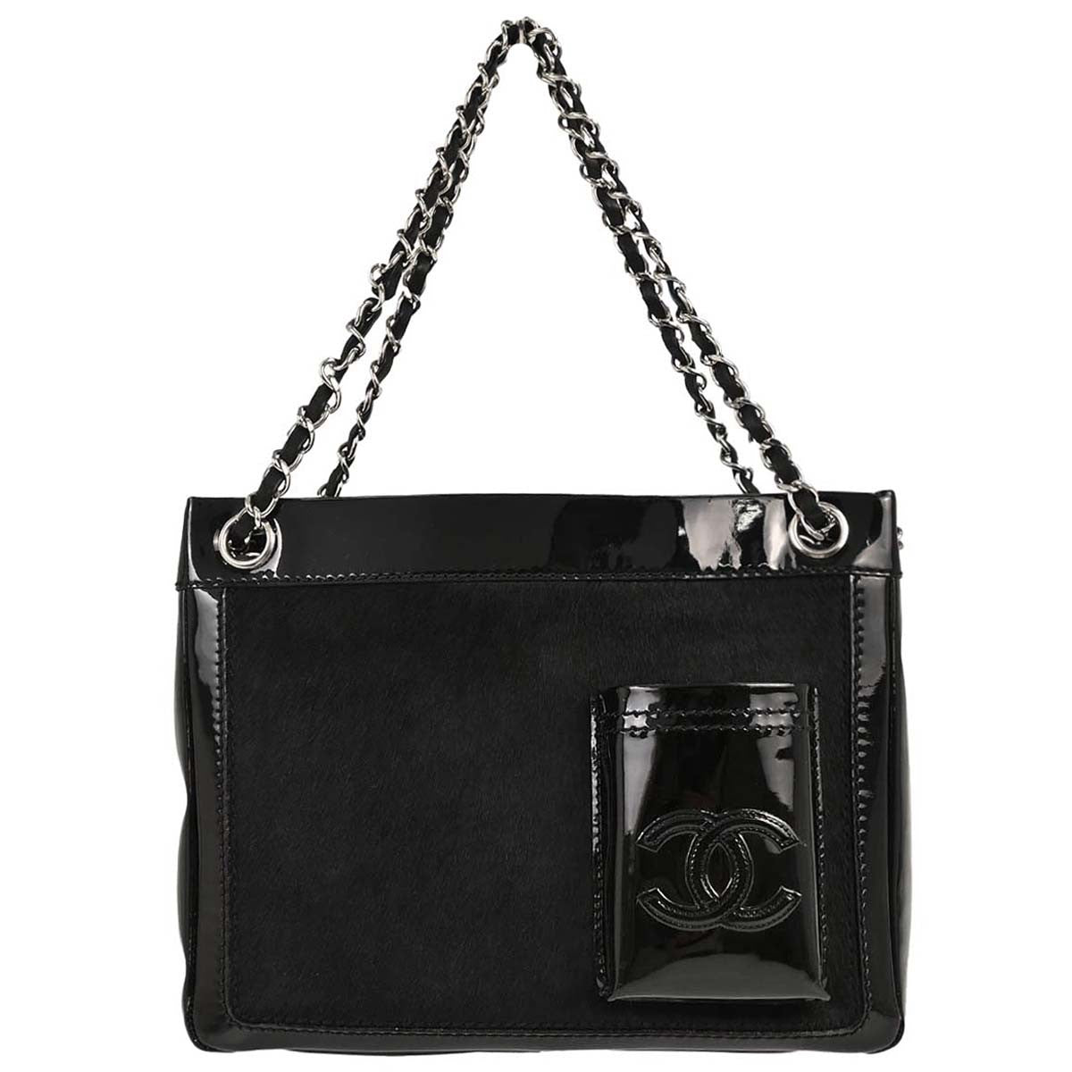 Chanel CC Pocket Pony Hair with Patent Medium