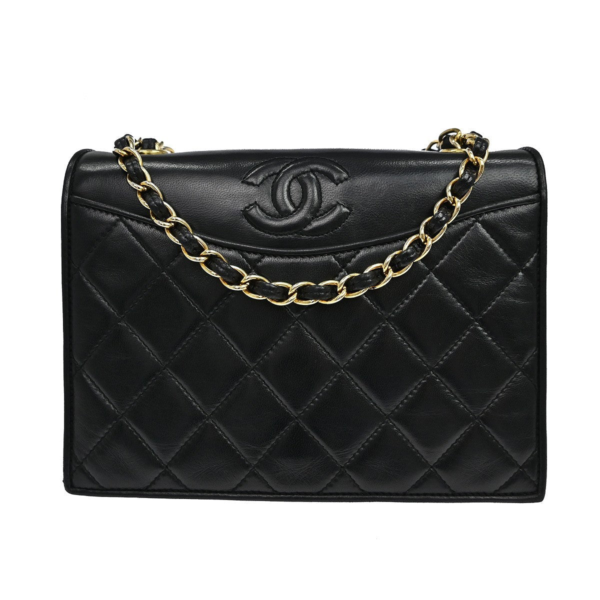 Chanel Vintage CC Full Flap Quilted Lambskin Small